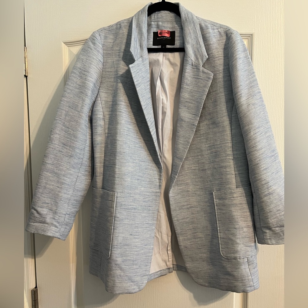 Banana Republic Linen Blend Boyfriend Blazer Size 12